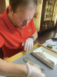 Langer study an object in the UCL Petrie Museum