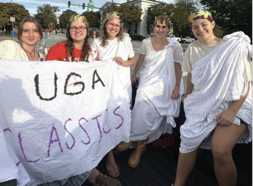 Eta Sigma Phi members at the UGA Homecoming parade
