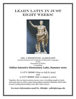Intensive Online Latin poster Christine Albright