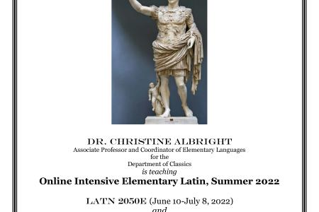 Intensive Online Latin poster Christine Albright